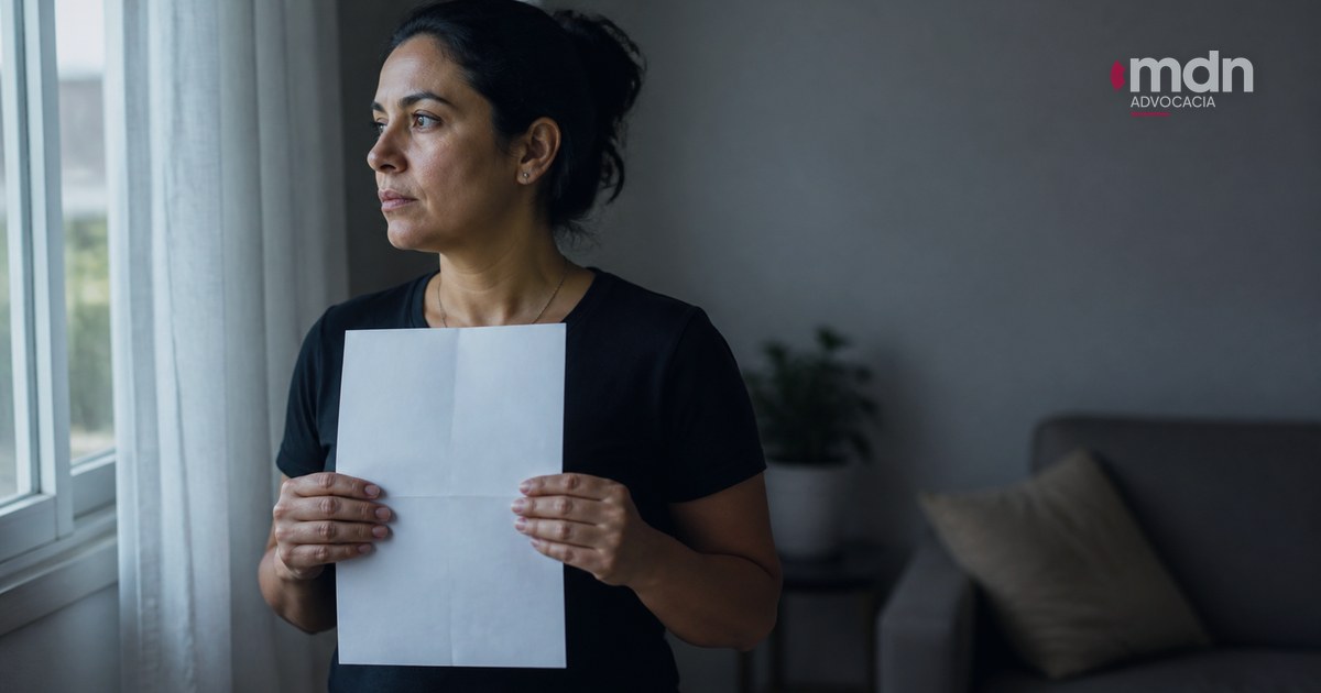 Mulher lê um atestado durante afastamento por síndrome de burnout Mulher lê um atestado durante afastamento por síndrome de burnout