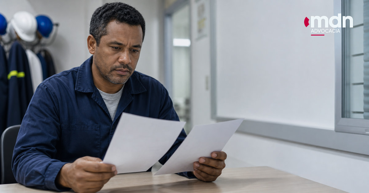 Trabalhador lendo um laudo e uma audiometria para entender o CID da perda auditiva