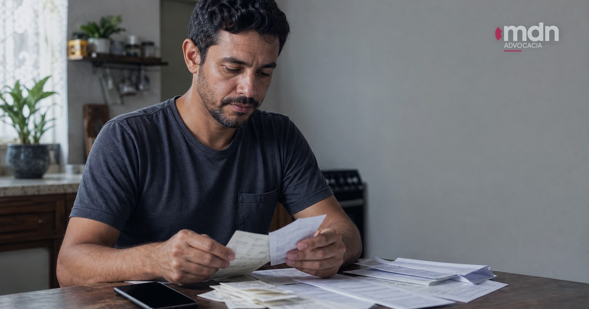Trabalhador organizando mensagens, comprovantes e documentos para provar trabalho sem registro.