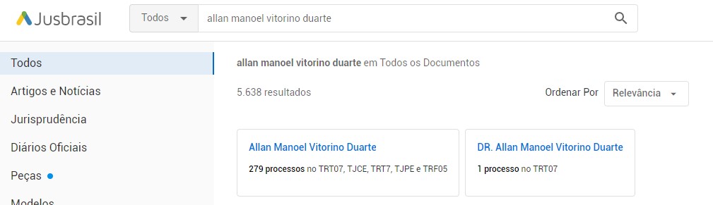 consulta jusbrasil allan manoel