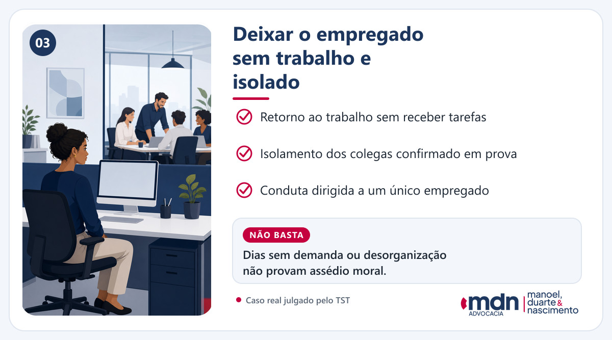 Exemplo de ócio forçado e isolamento no trabalho