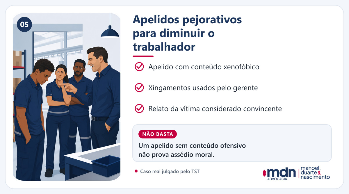 Exemplo de apelido pejorativo no ambiente de trabalho