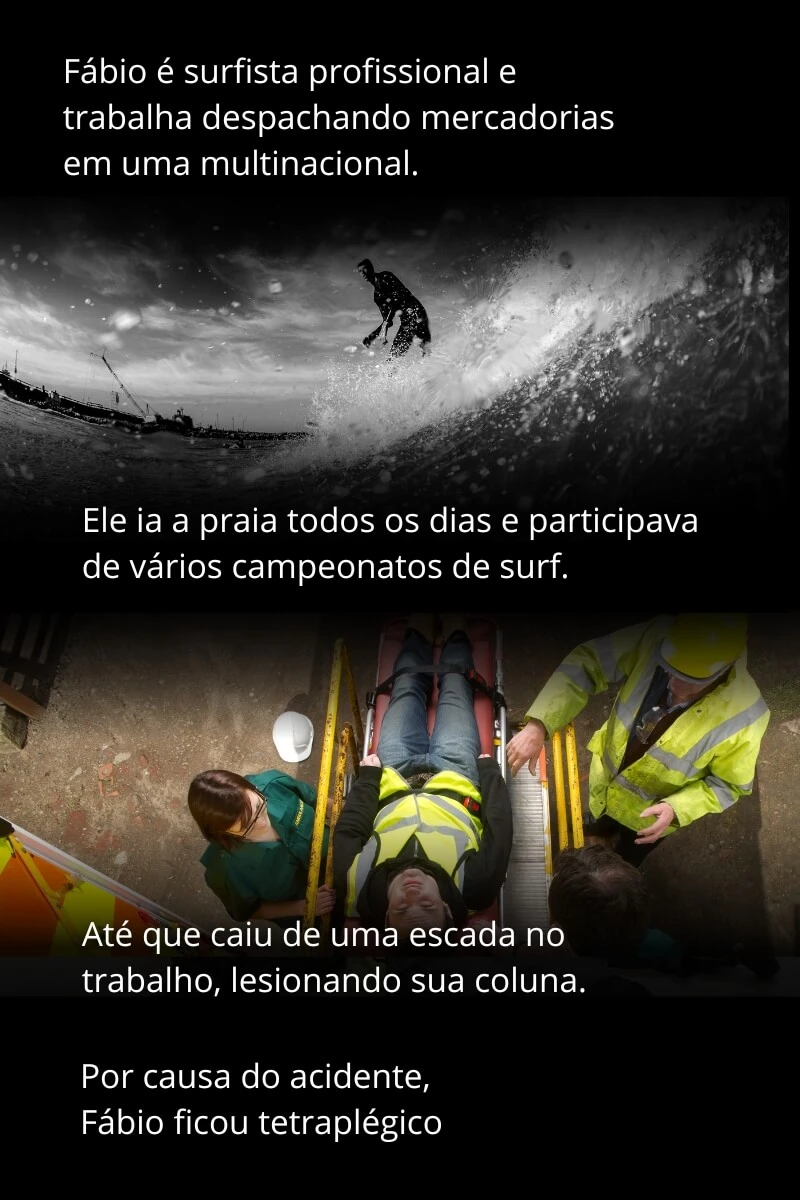 Exemplo do Fábio, surfista que ficou tetraplégico