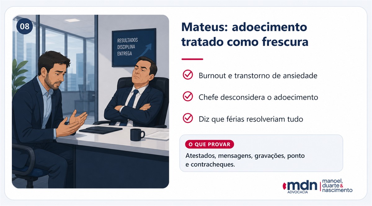 Caso Mateus: chefe chama problemas de saúde mental de frescura