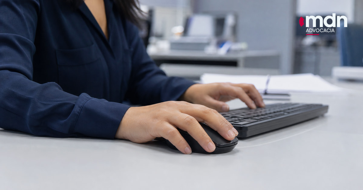 Bancária trabalhando no computador em uma agência Bancária trabalhando no computador em uma agência