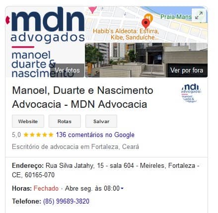 Google negócios MDN advocacia