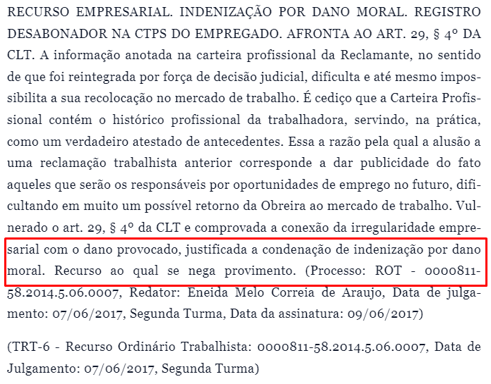 ndenização registro desabonador 1